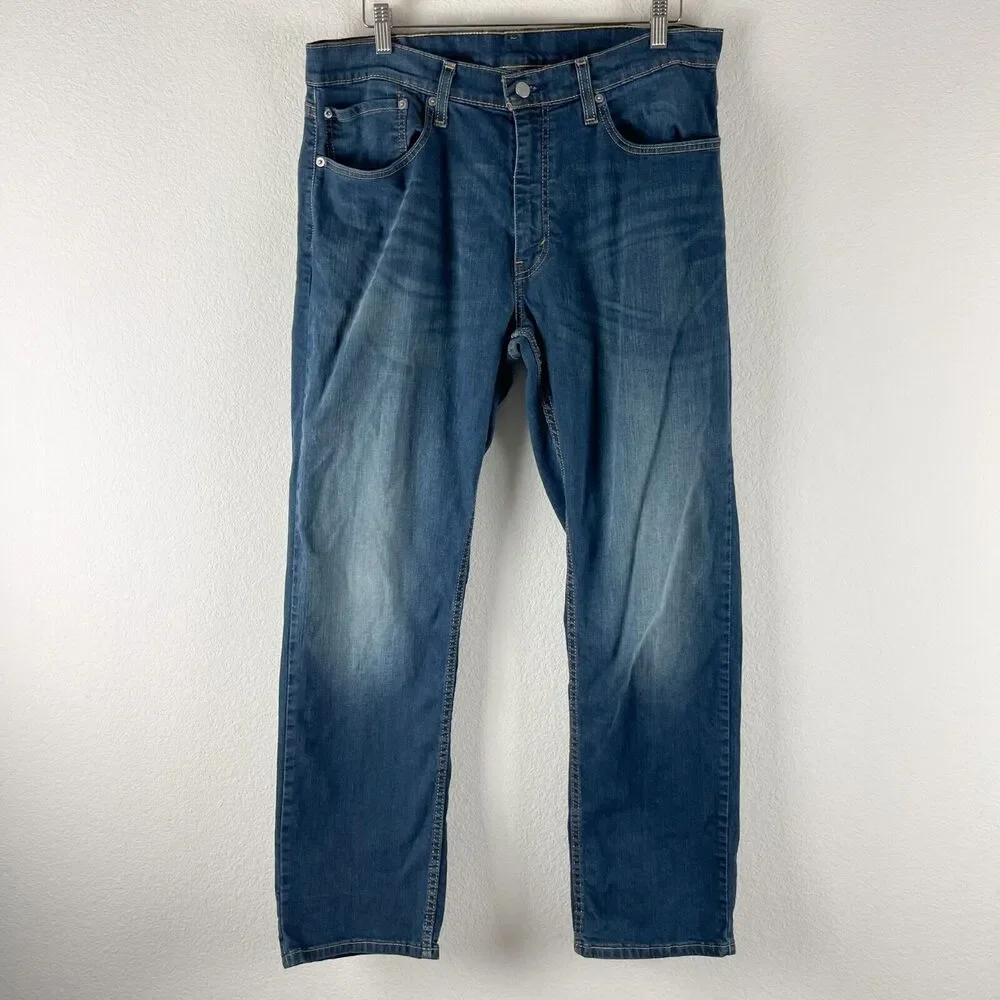 Levis 559 Relaxed Straight Jeans Mens 36x32‎ Blue Dark Wash Faded Casual